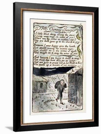 The Chimney Sweeper', Plate 41 (Bentley 37) from 'Songs of Innocence and of Experience'-William Blake-Framed Giclee Print