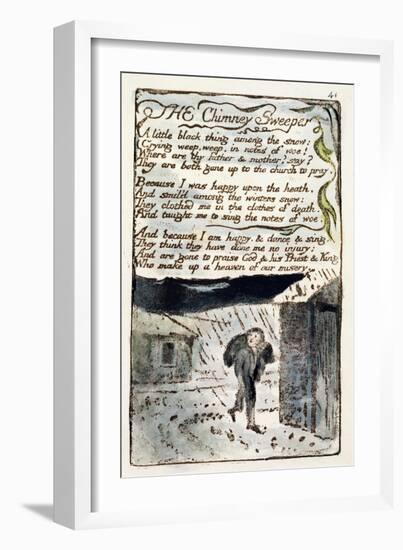 The Chimney Sweeper', Plate 41 (Bentley 37) from 'Songs of Innocence and of Experience'-William Blake-Framed Giclee Print