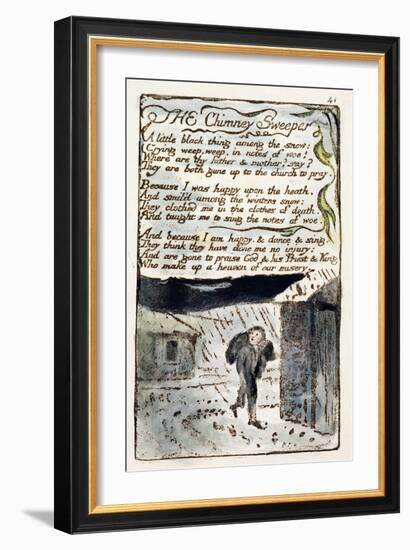 The Chimney Sweeper', Plate 41 (Bentley 37) from 'Songs of Innocence and of Experience'-William Blake-Framed Giclee Print