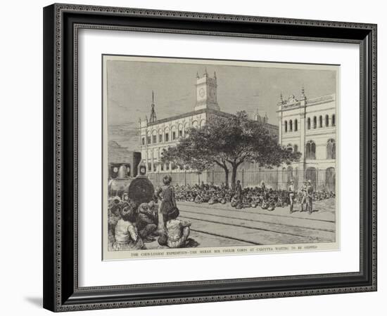 The Chin-Lushai Expedition, the Meean Mir Coolie Corps at Calcutta Waiting to Be Shipped-Adrien Emmanuel Marie-Framed Giclee Print