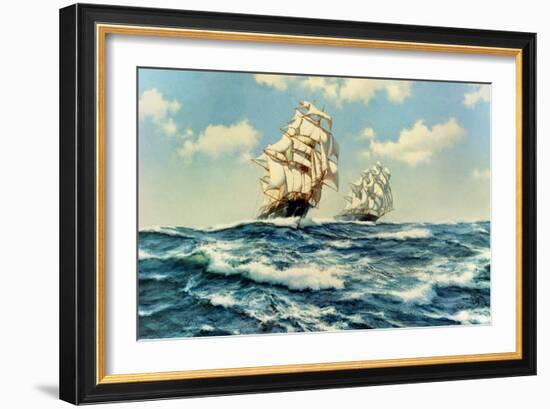 The China Tea Run, Clippers 'Ariel' and 'Taeping', c.1993-James Brereton-Framed Giclee Print