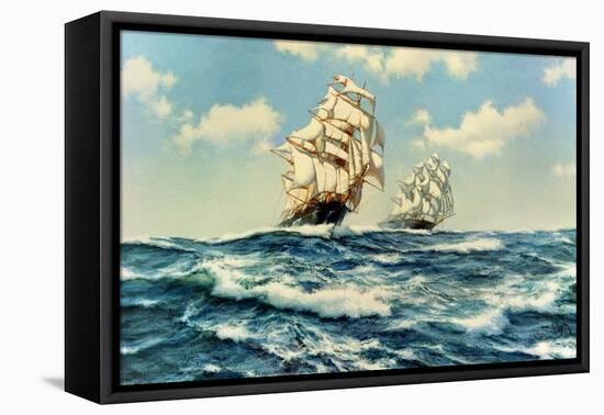 The China Tea Run, Clippers 'Ariel' and 'Taeping', c.1993-James Brereton-Framed Premier Image Canvas