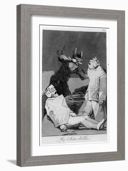 The Chinchillas, Plate 50 of 'Los Caprichos', 1799 (Etching and Aquatint)-Francisco de Goya-Framed Giclee Print