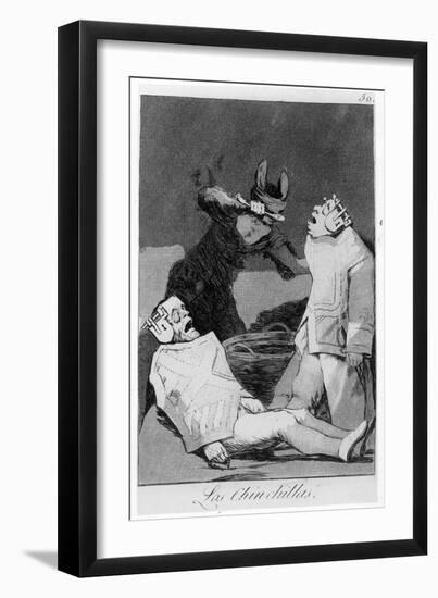 The Chinchillas, Plate 50 of 'Los Caprichos', 1799 (Etching and Aquatint)-Francisco de Goya-Framed Giclee Print