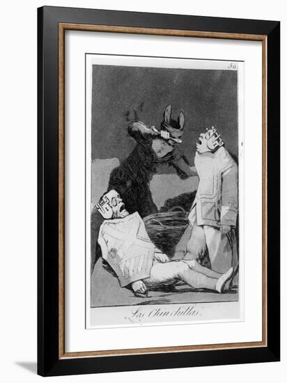 The Chinchillas, Plate 50 of 'Los Caprichos', 1799 (Etching and Aquatint)-Francisco de Goya-Framed Giclee Print