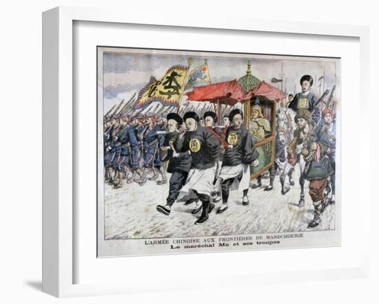 The Chinese Army Led by Marshal Ma on the Manchurian Border, Russo-Japanese War, 1904-null-Framed Giclee Print