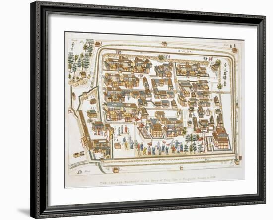 The Chinese Factory in Nagasaki Founded 1688, Book from Illustrations of Japan ... Anecdotes of the-Isaac Titsingh-Framed Giclee Print