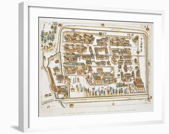 The Chinese Factory in Nagasaki Founded 1688, Book from Illustrations of Japan ... Anecdotes of the-Isaac Titsingh-Framed Giclee Print