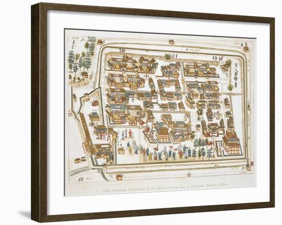 The Chinese Factory in Nagasaki Founded 1688, Book from Illustrations of Japan ... Anecdotes of the-Isaac Titsingh-Framed Giclee Print