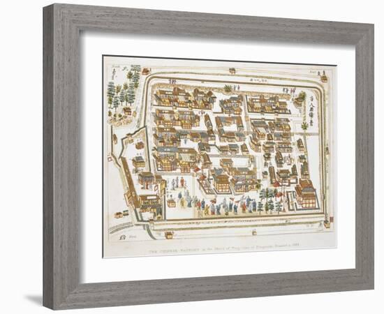 The Chinese Factory in Nagasaki Founded 1688, Book from Illustrations of Japan ... Anecdotes of the-Isaac Titsingh-Framed Giclee Print