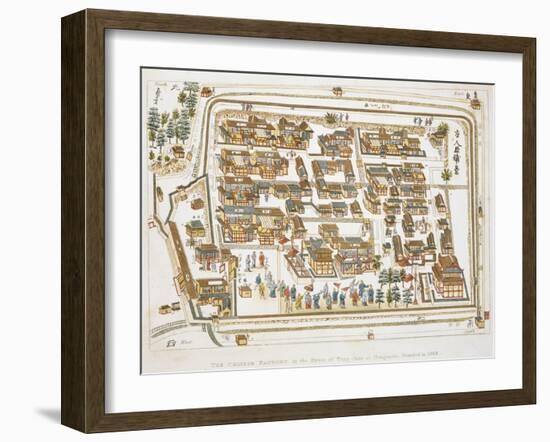 The Chinese Factory in Nagasaki Founded 1688, Book from Illustrations of Japan ... Anecdotes of the-Isaac Titsingh-Framed Giclee Print