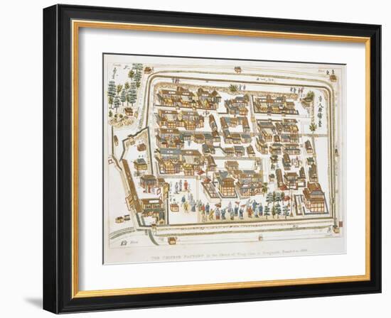 The Chinese Factory in Nagasaki Founded 1688, Book from Illustrations of Japan ... Anecdotes of the-Isaac Titsingh-Framed Giclee Print