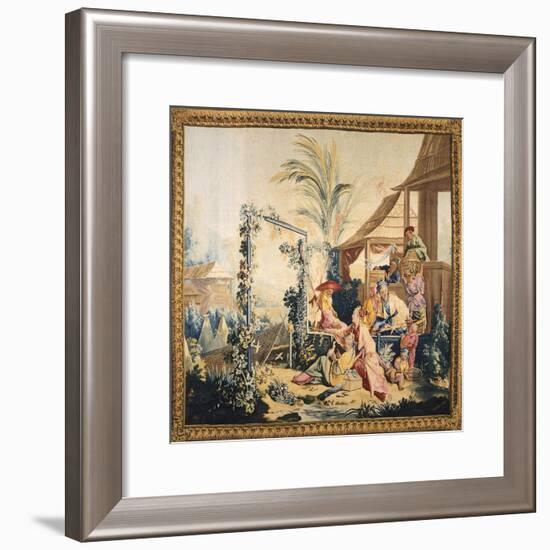 The Chinese Hunting, or the Birds' Seller Tapestry Based on Cartoon by Francois Boucher-null-Framed Giclee Print