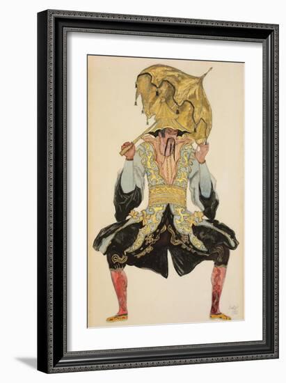 The Chinese Mandarin, Costume Design for 'Sleeping Beauty', 1921 (Pencil, W/C and Gouache)-Leon Bakst-Framed Giclee Print