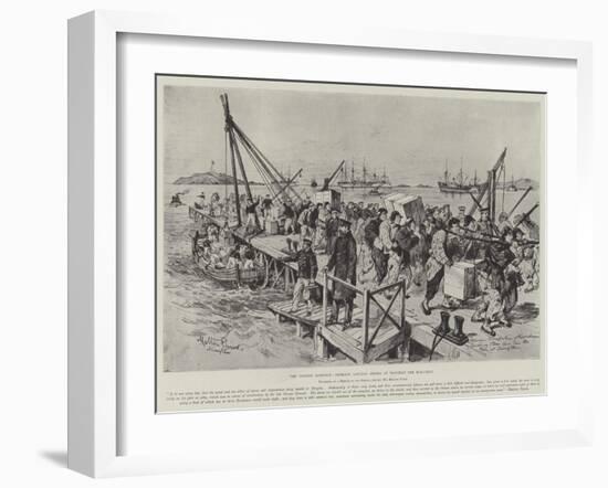 The Chinese Question, Germans Landing Stores at Tsingtan for Kiao-Chau-Melton Prior-Framed Giclee Print