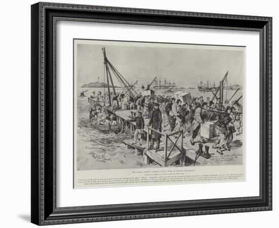 The Chinese Question, Germans Landing Stores at Tsingtan for Kiao-Chau-Melton Prior-Framed Giclee Print