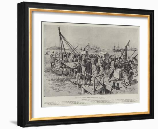 The Chinese Question, Germans Landing Stores at Tsingtan for Kiao-Chau-Melton Prior-Framed Giclee Print