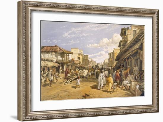 The Chitpore Road, from 'India Ancient and Modern', 1867 (Colour Litho)-William 'Crimea' Simpson-Framed Giclee Print