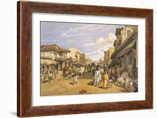 The Chitpore Road, from 'India Ancient and Modern', 1867 (Colour Litho)-William 'Crimea' Simpson-Framed Giclee Print