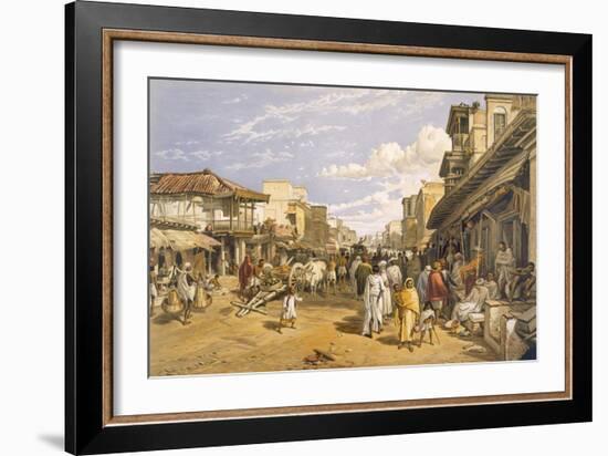 The Chitpore Road, from 'India Ancient and Modern', 1867 (Colour Litho)-William 'Crimea' Simpson-Framed Giclee Print