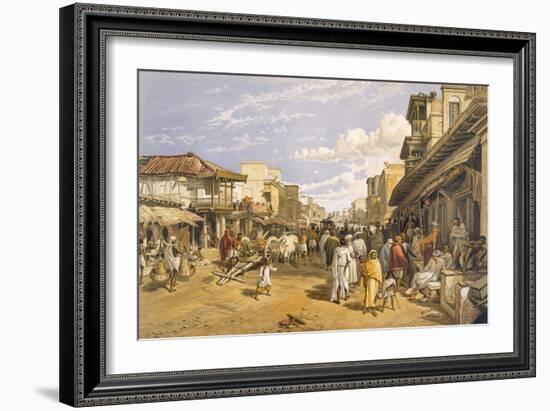 The Chitpore Road, from 'India Ancient and Modern', 1867 (Colour Litho)-William 'Crimea' Simpson-Framed Giclee Print