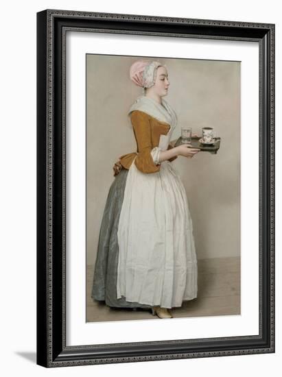 The Chocolate Girl (La Belle Chocolatière De Vienn), C. 1745-Jean-Étienne Liotard-Framed Giclee Print