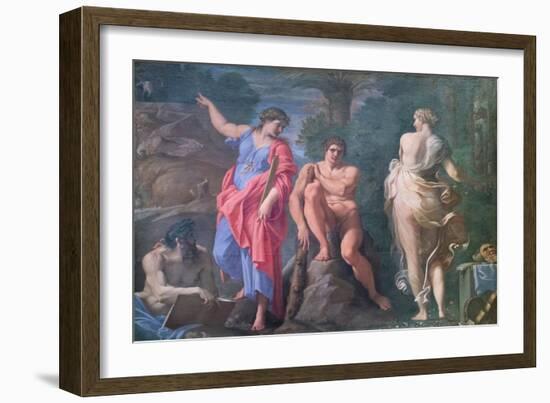 The Choice of Hercules, 1596, Annibale Carracci (Oil on Canvas)-Annibale Carracci-Framed Giclee Print