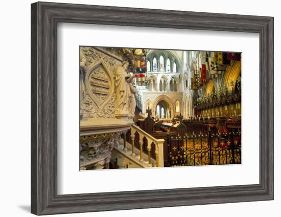 The Choir and Banners, St. Patrick's Cathedral, Dublin, County Dublin, Eire (Ireland)-Bruno Barbier-Framed Photographic Print