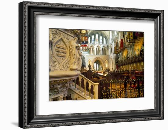 The Choir and Banners, St. Patrick's Cathedral, Dublin, County Dublin, Eire (Ireland)-Bruno Barbier-Framed Photographic Print