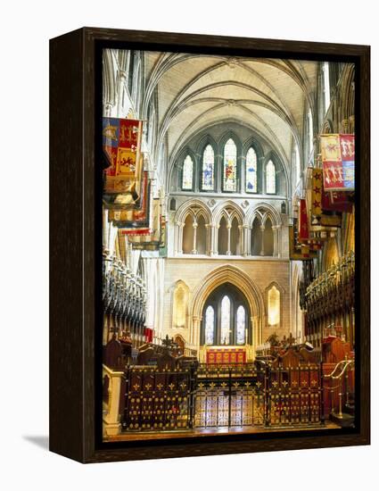 The Choir and Banners, St. Patrick's Catholic Cathedral, Dublin, County Dublin, Eire (Ireland)-Bruno Barbier-Framed Premier Image Canvas