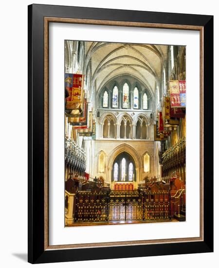 The Choir and Banners, St. Patrick's Catholic Cathedral, Dublin, County Dublin, Eire (Ireland)-Bruno Barbier-Framed Photographic Print