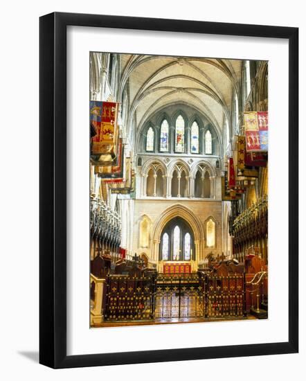 The Choir and Banners, St. Patrick's Catholic Cathedral, Dublin, County Dublin, Eire (Ireland)-Bruno Barbier-Framed Photographic Print
