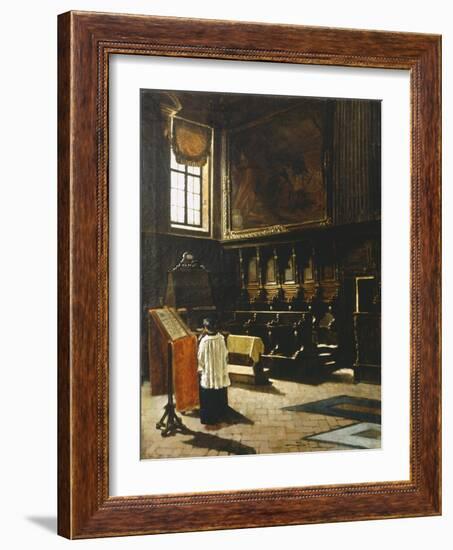 The Choir of the Church of St Anthony in Milan, 1879-Giovanni Segantini-Framed Giclee Print