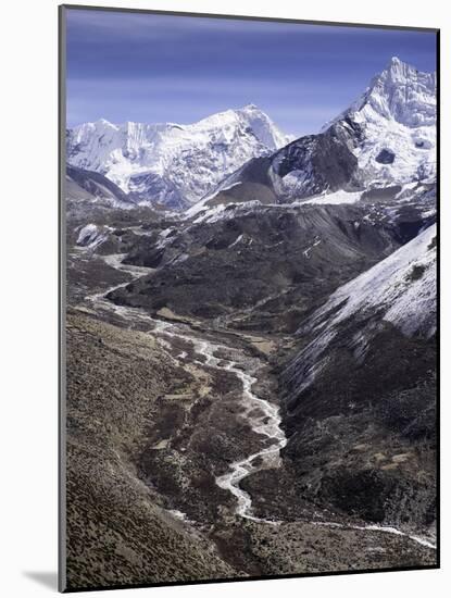 The Chola Valley in Sagarmatha National Park, UNESCO World Heritage Site, Himalayas, Nepal, Asia-John Woodworth-Mounted Photographic Print