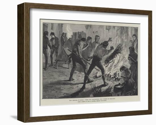 The Cholera in Spain, Fires for Disinfecting the Streets of Granada-William Heysham Overend-Framed Giclee Print
