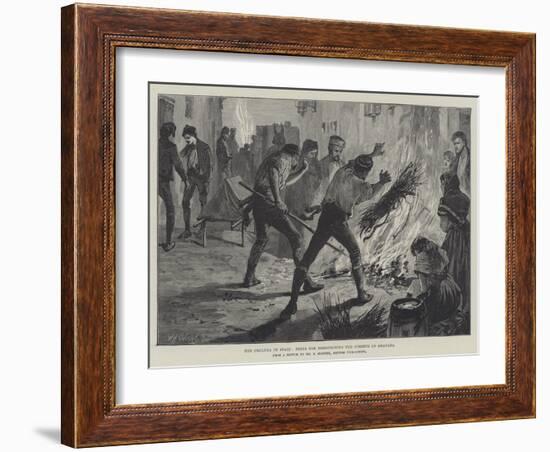 The Cholera in Spain, Fires for Disinfecting the Streets of Granada-William Heysham Overend-Framed Giclee Print