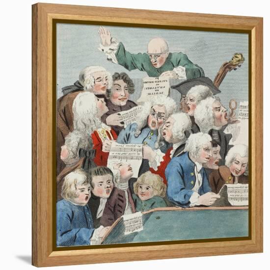 The Chorus or Rehearsal of the Oratorio of Judith, Illustration from 'Hogarth Restored: the Whole…-William Hogarth-Framed Premier Image Canvas