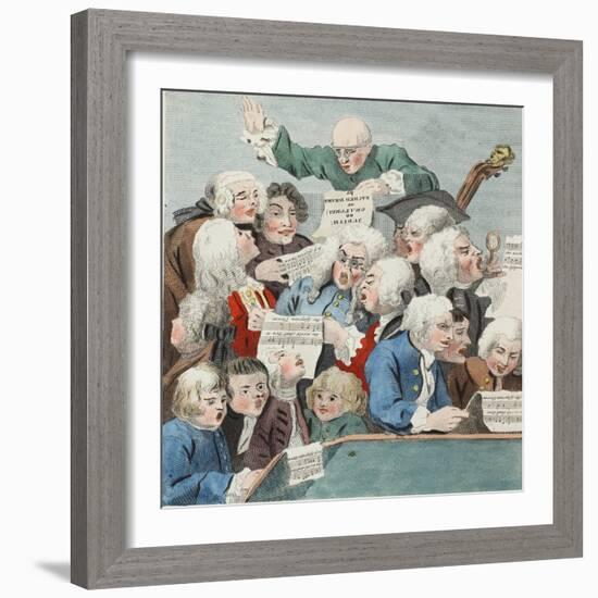 The Chorus or Rehearsal of the Oratorio of Judith, Illustration from 'Hogarth Restored: the Whole…-William Hogarth-Framed Giclee Print