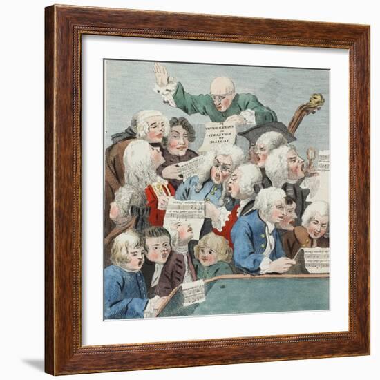 The Chorus or Rehearsal of the Oratorio of Judith, Illustration from 'Hogarth Restored: the Whole…-William Hogarth-Framed Giclee Print