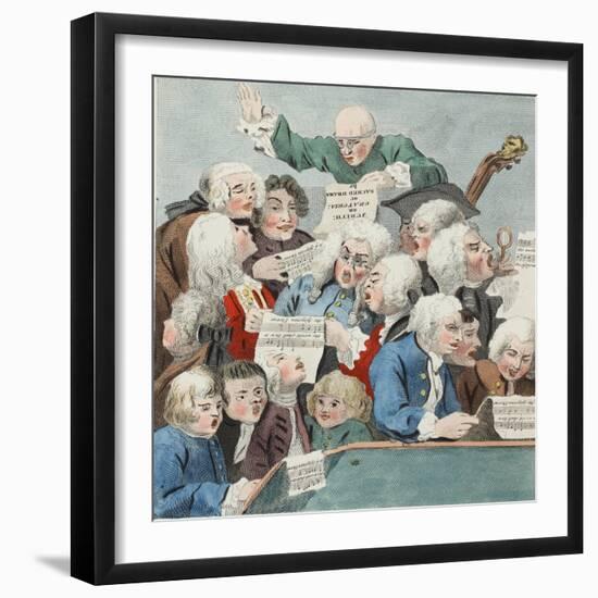 The Chorus or Rehearsal of the Oratorio of Judith, Illustration from 'Hogarth Restored: the Whole…-William Hogarth-Framed Giclee Print