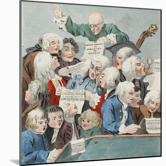 The Chorus or Rehearsal of the Oratorio of Judith, Illustration from 'Hogarth Restored: the Whole…-William Hogarth-Mounted Giclee Print