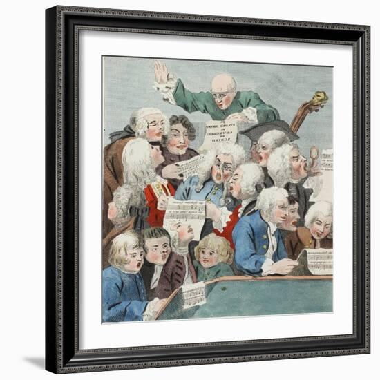 The Chorus or Rehearsal of the Oratorio of Judith, Illustration from 'Hogarth Restored: the Whole…-William Hogarth-Framed Giclee Print