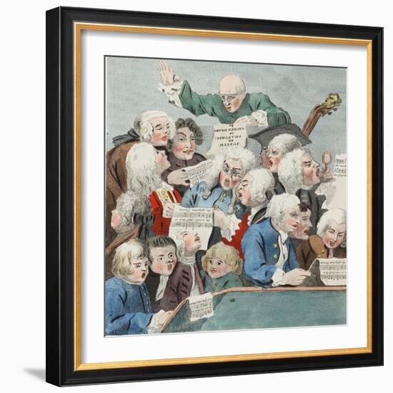 The Chorus or Rehearsal of the Oratorio of Judith, Illustration from 'Hogarth Restored: the Whole…-William Hogarth-Framed Giclee Print