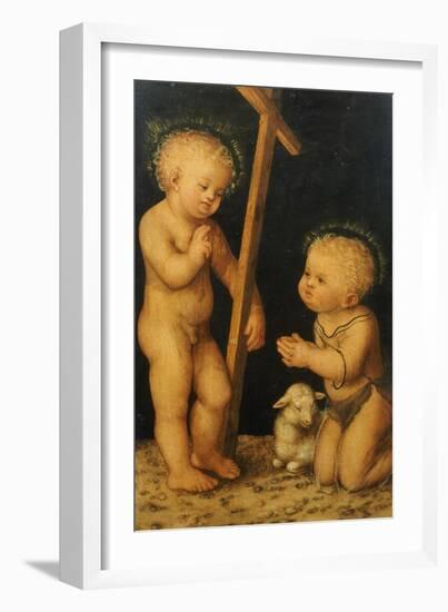 The Christ Child Blessing the Infant Saint John the Baptist-Lucas Cranach the Elder-Framed Giclee Print