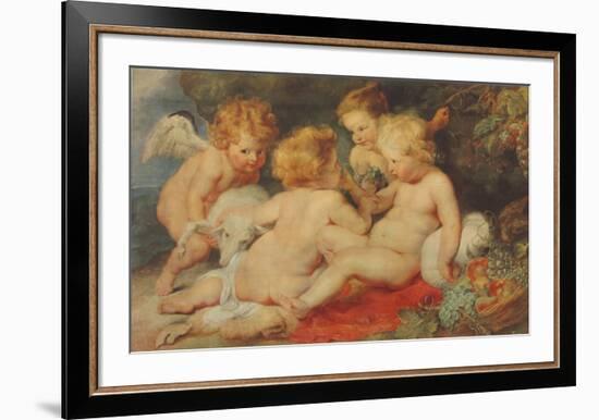 The Christ Child, St.John and Angels-Peter Paul Rubens-Framed Collectable Print