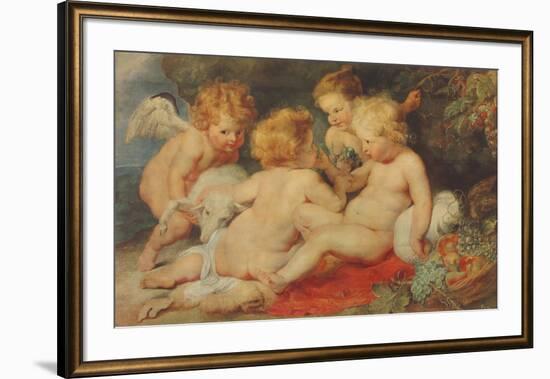 The Christ Child, St.John and Angels-Peter Paul Rubens-Framed Collectable Print