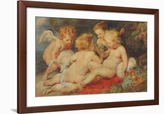 The Christ Child, St.John and Angels-Peter Paul Rubens-Framed Collectable Print