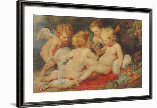 The Christ Child, St.John and Angels-Peter Paul Rubens-Framed Collectable Print