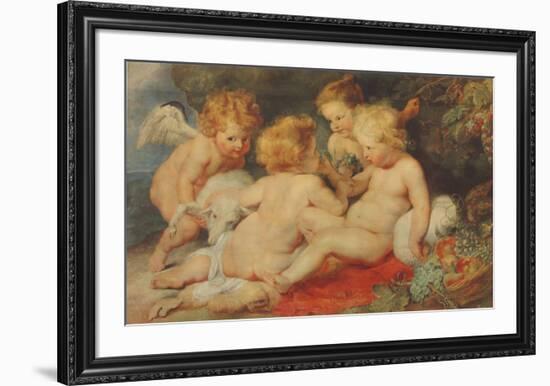 The Christ Child, St.John and Angels-Peter Paul Rubens-Framed Collectable Print