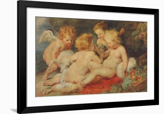 The Christ Child, St.John and Angels-Peter Paul Rubens-Framed Collectable Print